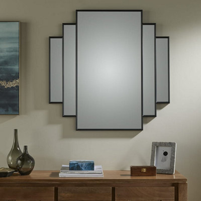 The Online Mirror Shop Wall Mirror Charleston Rectangular Shape With Black Frame For Hanging In Sideboard Or Dressing Table- H 90Cmxw 90Cmxd 2Cm - image 1