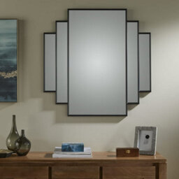 The Online Mirror Shop Wall Mirror Charleston Rectangular Shape With Black Frame For Hanging In Sideboard Or Dressing Table- H 90Cmxw 90Cmxd 2Cm - thumbnail 1