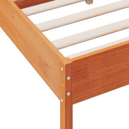 Berkfield Bed Frame Without Mattress Wax Brown 135X190 Cm Double Solid Wood Pine - thumbnail 7
