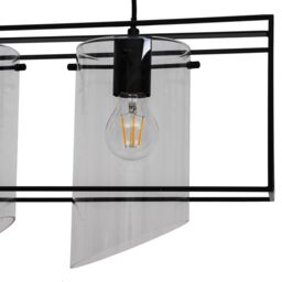 GoodHome Daluiz Matt Black 3 Lamp Pendant Ceiling Light - thumbnail 4