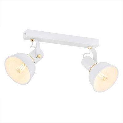 Luminosa Lighting Luminosa Twist Twin Ceiling Spotlight White Structure, Brass Elements - image 1