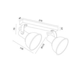 Luminosa Lighting Luminosa Twist Twin Ceiling Spotlight White Structure, Brass Elements - thumbnail 4
