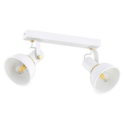 Luminosa Lighting Luminosa Twist Twin Ceiling Spotlight White Structure, Brass Elements - thumbnail 2