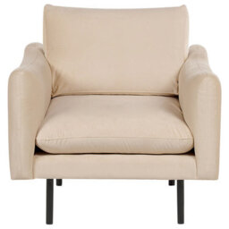 Beliani Living Room Set 5 Seater Vinterbro Velvet Beige With Ottoman - thumbnail 8