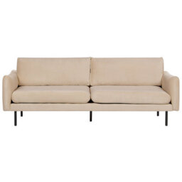 Beliani Living Room Set 5 Seater Vinterbro Velvet Beige With Ottoman - thumbnail 4