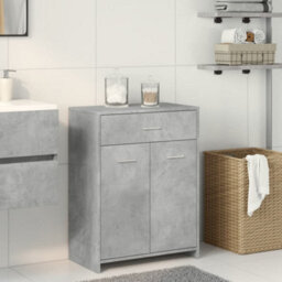 Berkfield Bathroom Cabinet Concrete Grey 60X33X80 Cm Engineered Wood - thumbnail 3