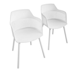 Dorel Home Camelo Resin Chairs With Open Back In White - 2 Pieces - thumbnail 6