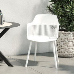 Dorel Camelo Resin Chairs With Open Back In White - 2 Pieces - thumbnail 5