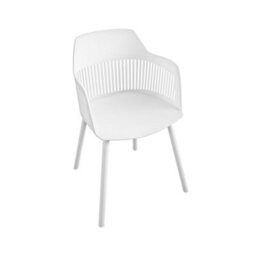 Dorel Camelo Resin Chairs With Open Back In White - 2 Pieces - thumbnail 3
