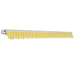 Berkfield Folding Awning Manual Operated 400 Cm Yellow/white - thumbnail 3