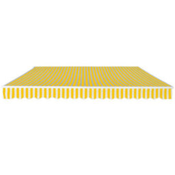 Berkfield Folding Awning Manual Operated 400 Cm Yellow/white - thumbnail 2