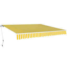 Berkfield Folding Awning Manual Operated 400 Cm Yellow/white