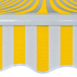 Berkfield Folding Awning Manual Operated 400 Cm Yellow/white - thumbnail 4