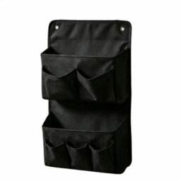 Black Space-Saving Wall-Mounted Organizer Multi-Compartment Pocket Storage Camper - thumbnail 1