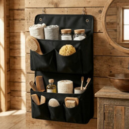 Black Space-Saving Wall-Mounted Organizer Multi-Compartment Pocket Storage Camper - thumbnail 4