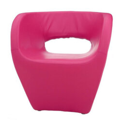 Orsina Hot Pink Leather Effect Chair, Backrest Bredroom Chair, Comfortable Living Room Chair - thumbnail 2