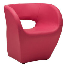 Orsina Hot Pink Leather Effect Chair, Backrest Bredroom Chair, Comfortable Living Room Chair - thumbnail 4