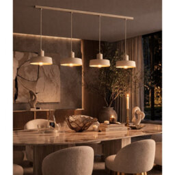 Luminosa Lighting Luminosa Velyo Bar Pendant Ceiling Light Beige 4X E27 - thumbnail 3