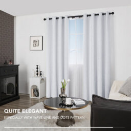 Deconovo Dotted Line Foil Printed Thermal Insulated Curtains, Eyelet Blackout Curtains, W46 X L54 Inch, Silver Grey, 2 Panels - thumbnail 5