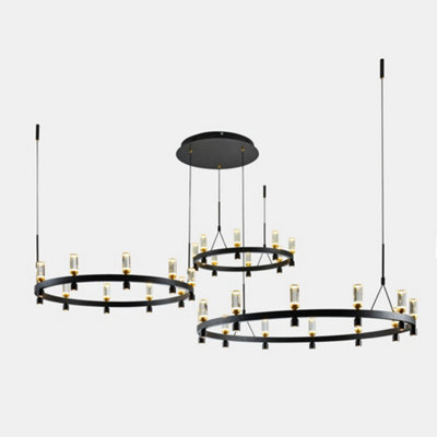 Luminosa Lighting Luminosa Modern Led Hanging Pendant Black, Gold, Warm White 3000K 5347Lm
