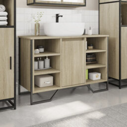 Walplus Bathroom Sink Cabinet Sonoma Oak 91X35X60 Cm Engineered Wood - thumbnail 3