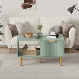 Modern Coffee Table With Storage Drawer And Open Shelf, Multifunctional Accent Side Table,end Table,center Table - thumbnail 2