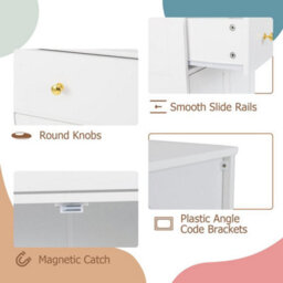 Bathroom White Floor Cabinet Freestanding Storage Cupboard With Drawer - thumbnail 5