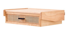Nordlys 1-Drawer Wood And Natural Rattan Nightstand Exotic Boho Bedroom - thumbnail 2