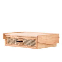 Nordlys 1-Drawer Wood And Natural Rattan Nightstand Exotic Boho Bedroom - thumbnail 1
