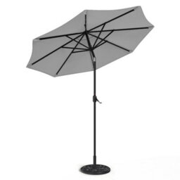 Living And Home 3M Large Garden Solar 24 Led Lights Parasol Outdoor Patio Umbrella Sun Shade Crank Tilt With Vintage Base, Light Grey - thumbnail 5