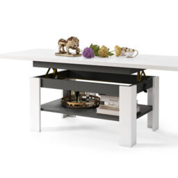 Heze Furniture Runa 2 In 1 Extending Coffee / Dining Table 130-170Cm - White / Anthracite - thumbnail 5