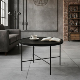 Tre 600 Elegant Coffee Table 60X60 Cm With Metal Legs Modern Durable Living Room Design Nero - thumbnail 3