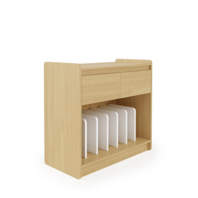 Alphason Dorel Home Oslo Plus Turntable Stand Light Oak / White - image 1