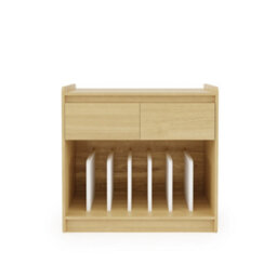 Alphason Dorel Home Oslo Plus Turntable Stand Light Oak / White - thumbnail 2
