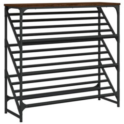 Berkfield Shoe Rack Brown Oak 90X30X85 Cm Engineered Wood - thumbnail 2