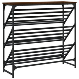 Berkfield Shoe Rack Brown Oak 90X30X85 Cm Engineered Wood - thumbnail 6