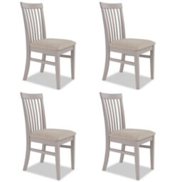 Statement Furniture Florence Highback Upholstered Chairs Set Of 4 - Truffle - thumbnail 1