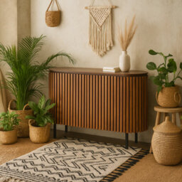 Wyld Haus California Slatted Mango Wood Two-Door Sideboard - thumbnail 2