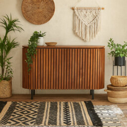 Wyld Haus California Slatted Mango Wood Two-Door Sideboard - thumbnail 1