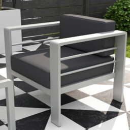 Outsunny 5 Pcs Garden Sofa Set W/ Cushions, Aluminium Furniture Sets, Grey - thumbnail 9