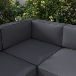 Outsunny 5 Pcs Garden Sofa Set W/ Cushions, Aluminium Furniture Sets, Grey - thumbnail 7