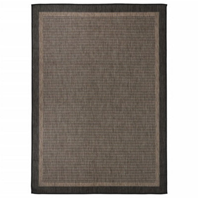 Berkfield Outdoor Flatweave Rug 120X170 Cm Dark Brown