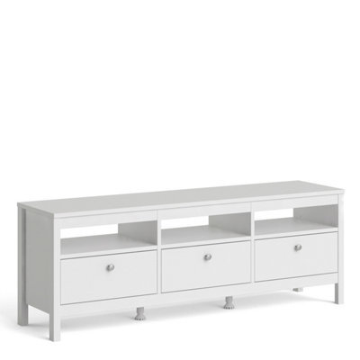 Furniture To Go Madrid Tv-Unit 3 Drawers In White - image 1