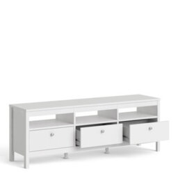Furniture To Go Madrid Tv-Unit 3 Drawers In White - thumbnail 4