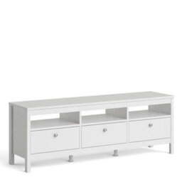 Furniture To Go Madrid Tv-Unit 3 Drawers In White - thumbnail 1