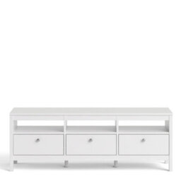 Furniture To Go Madrid Tv-Unit 3 Drawers In White - thumbnail 2
