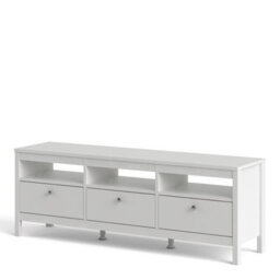 Furniture To Go Madrid Tv-Unit 3 Drawers In White - thumbnail 3