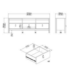 Furniture To Go Madrid Tv-Unit 3 Drawers In White - thumbnail 9