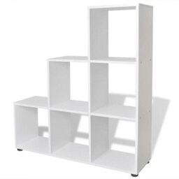 Berkfield Staircase Bookcase/display Shelf 107 Cm White - thumbnail 2