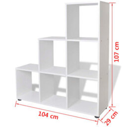 Berkfield Staircase Bookcase/display Shelf 107 Cm White - thumbnail 7